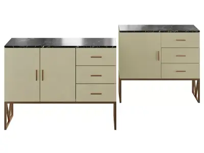 Homary-Champagne Silver Display Cabinet 3D model