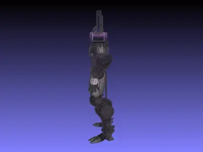 Virallon Futuristic Rigged Robot Character with Animations Low-poly 3D model