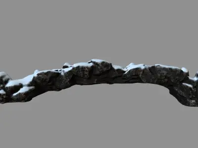 snow old bridge 1 Low-poly 3D model