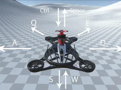 Simple Hover Vehicle Physics Scripts with 3D models Kit 1 Low-poly 3D model