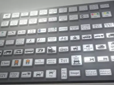 Additional traffic signs -2 Low-poly 3D model