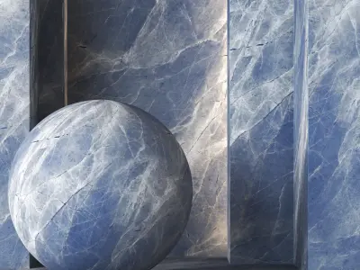 2 Blue Marbles Textures 4K - Seamless Texture