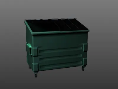 Dumpster trash can Low-poly 3D model
