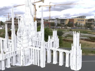 Babylon Garden aqueduct towers 4 3D model