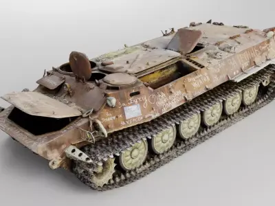 MT-LB multi-purpose towing vehicle amphibious tracked armored  3D model