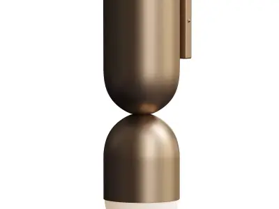 Tuba - 2 light aged brass and opal wall light 3D model