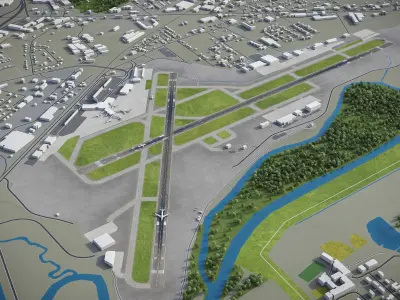 Chattanooga - Airport - CHA Low-poly 3D model