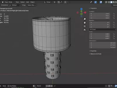 Hatcher High Light Table Lamp Cream Low-poly 3D model