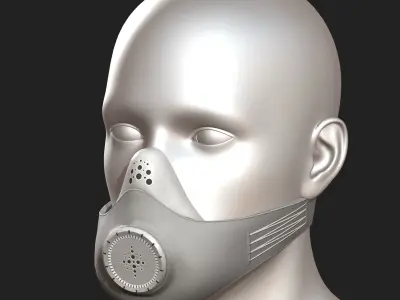 Gas mask protection futuristic fantasy  Low-poly 3D model