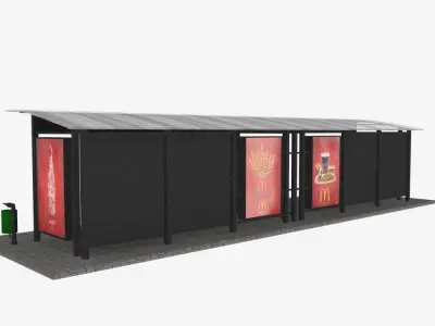 Large bus stop v1 3D model