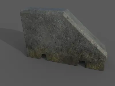 Concrete Barrier Type 12 Low-poly 3D model
