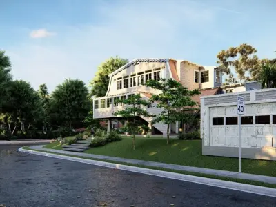 Casa Scene-villa-modern house 3D model 34