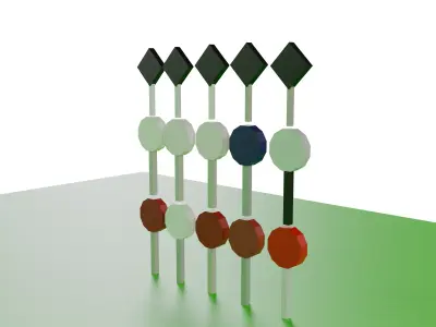 Low Poly Cartoon Traffic Signs Pack  15 Models Free low-poly 3D model