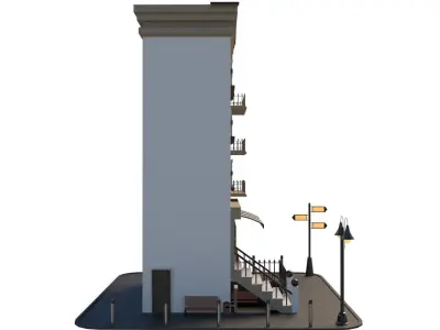 Cartoon Building 3D model purchase