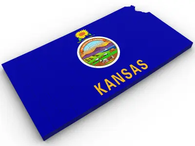 Kansas Political Map 3D model