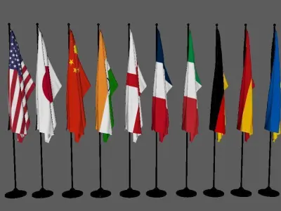 Country Flag 3D Model Collection 3D model