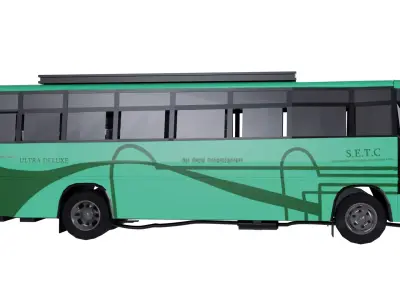 Bus 3d model Low-poly 3D model