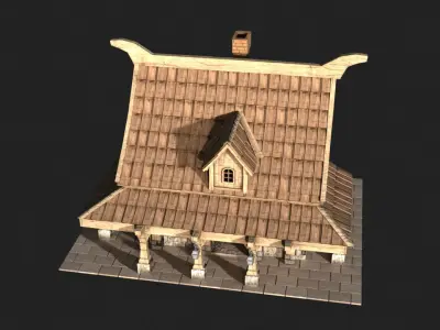 Medieval house 3D model 10
