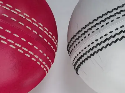 Cricket Ball Standard and Warn Low-poly 3D model