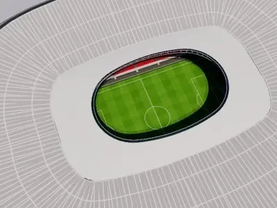 San Mames Stadium - Bilbao Spain Low-poly 3D model