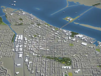 Decatur - Alabama  Low-poly 3D model