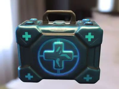 Futuristic Medkit Case Sci-Fi Health  Low-poly 3D model