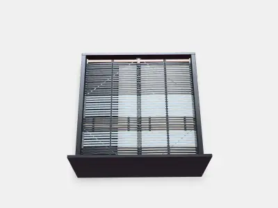 MALM Bed frame high w 2 storage boxes 14 3D model