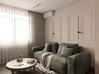 Living room render 3D model purchase