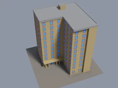 Low Poly Building Free low-poly 3D model purchase