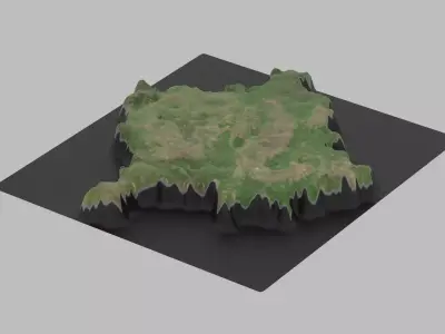 Kosovo Map Country Low-poly 3D model