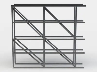 High road straight Low-poly 3D model