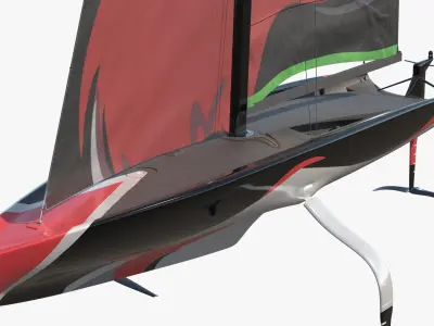  High-Speed Regatta Yacht Hydrofoil Red 