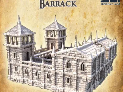 Imperial Barracks Tabletop Terrain 28 MM 3D print model