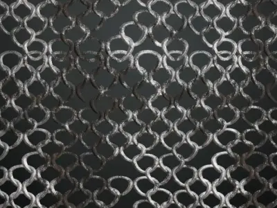 Silver Rusty Metal Weave Transparent PBR Seamless Texture