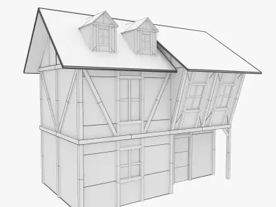 Medieval Cottage Low-poly 3D model get
