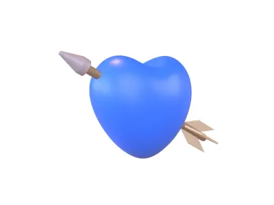 Heart With Arrow v1 004 Low-poly 3D model