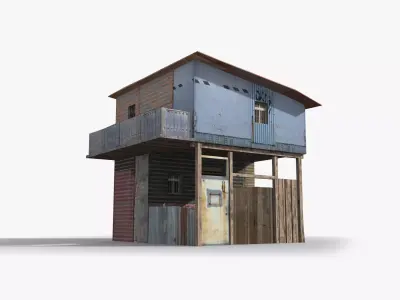 Slum x5 Low-poly 3D model