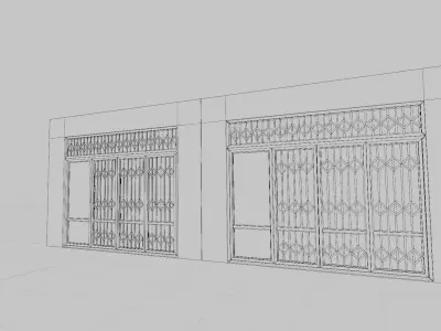 street shops with 3k pbr textures Low-poly 3D model