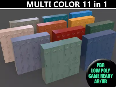 PBR School Gym Locker 06 - Multi color Pack