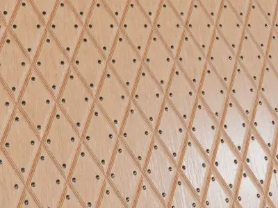 Medieval Diamond Quilted Wood with Iron Studs PBR Seamless Texture