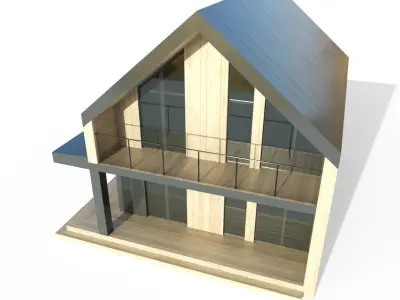 BarnHouse Low-poly 3D model