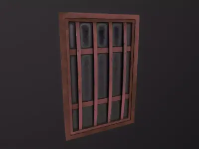 Metal window 3D Model Low-poly 3D model