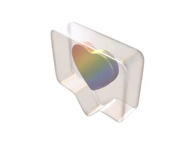 Socail Media Heart Bubble v1 016 Low-poly 3D model