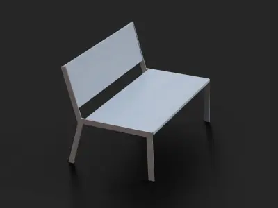Collection of two Deckchair Low-Poly Low-poly 3D model