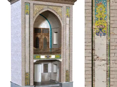 old islamic turkish arch set 136 Low-poly 3D model