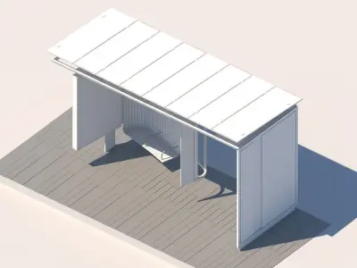 urban city bus stop 3D model