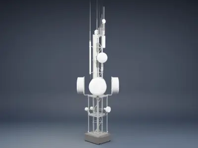 3D Radio Antenna 01 Free 3D model