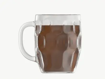 Beer mug with foam 03 3D model