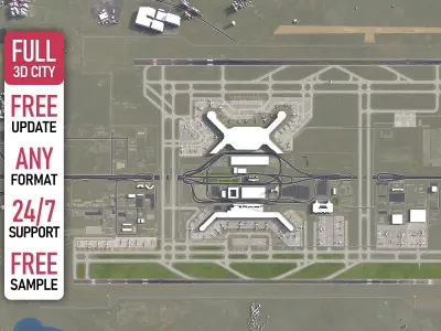 Haikou - 3D Airport Model Low-poly 3D model