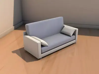 Sofa with cushions 3D model